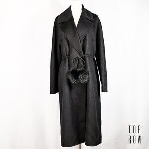 Adrienne Landau : The Wool Blend Pom Pom Coat